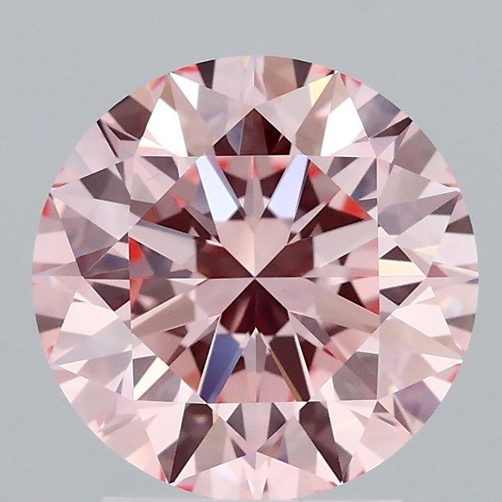 2.51 Ct. Fancy Intense Pink Round Lab Grown Diamond