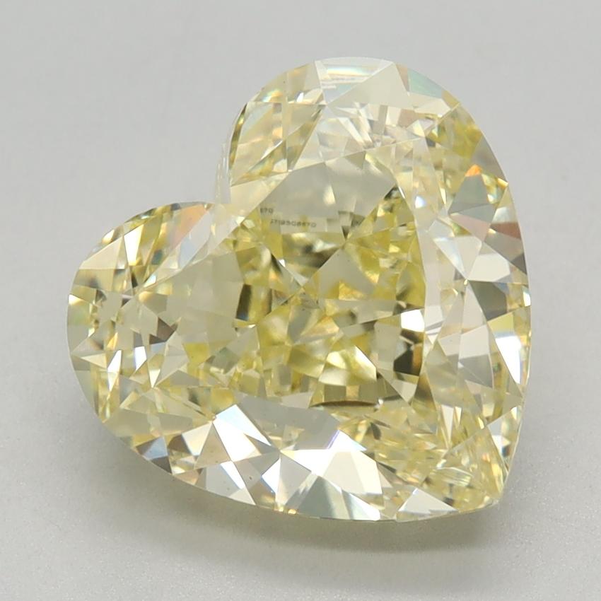 3.44 Ct. Fancy Light Yellow Heart Lab Grown Diamond
