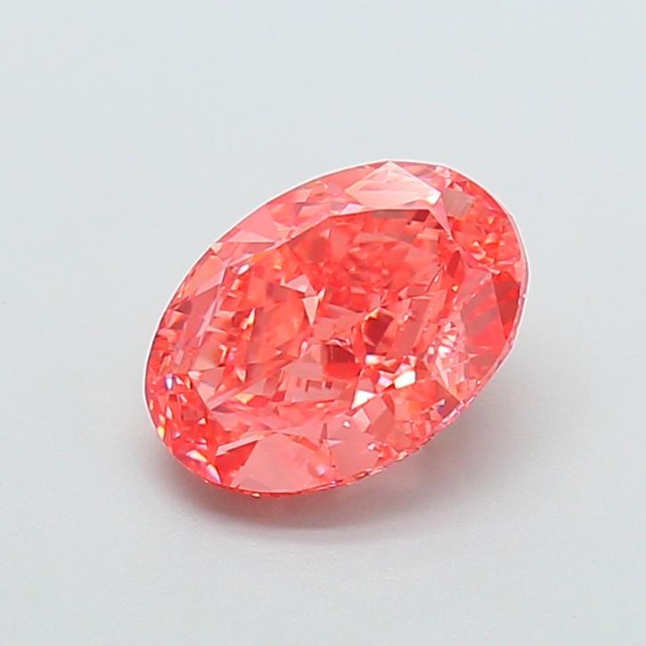 3.11 Ct. Fancy Vivid Pink Oval Lab Grown Diamond