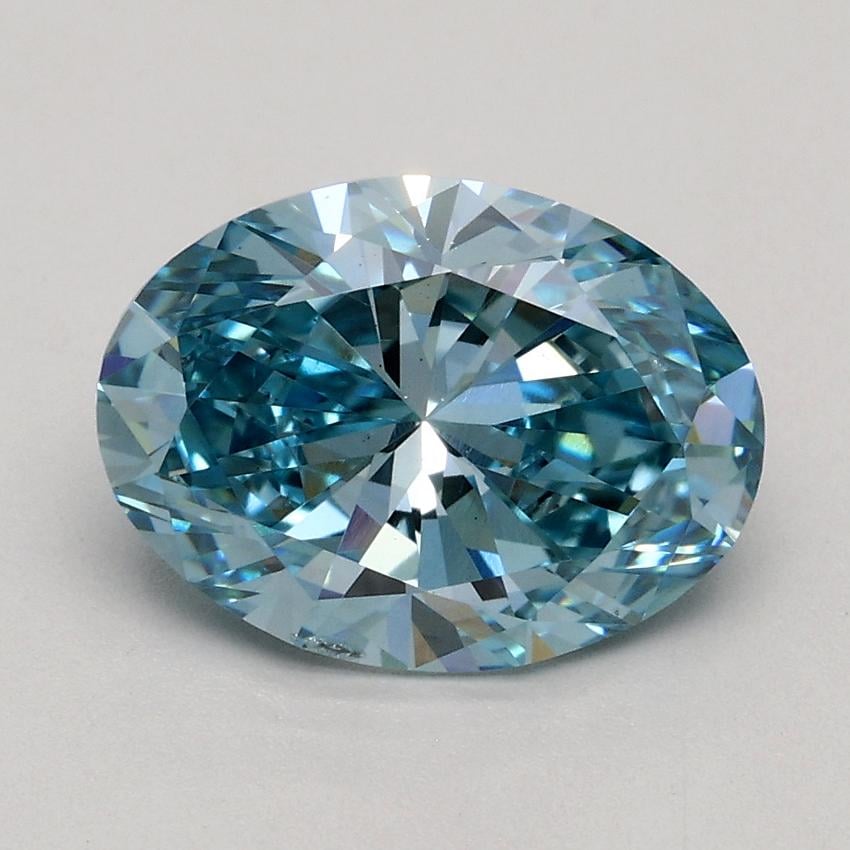 1.74 Ct. Fancy Vivid Blue Oval Lab Grown Diamond