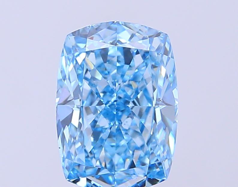2.55 Ct. Fancy Vivid Blue Cushion Lab Grown Diamond