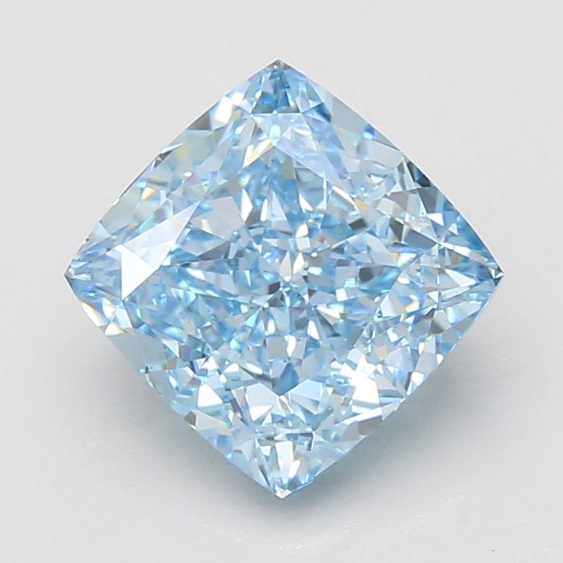 4.05 Ct. Fancy Vivid Blue Cushion Lab Grown Diamond