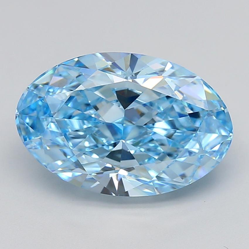 7.01 Ct. Fancy Vivid Blue Oval Lab Grown Diamond