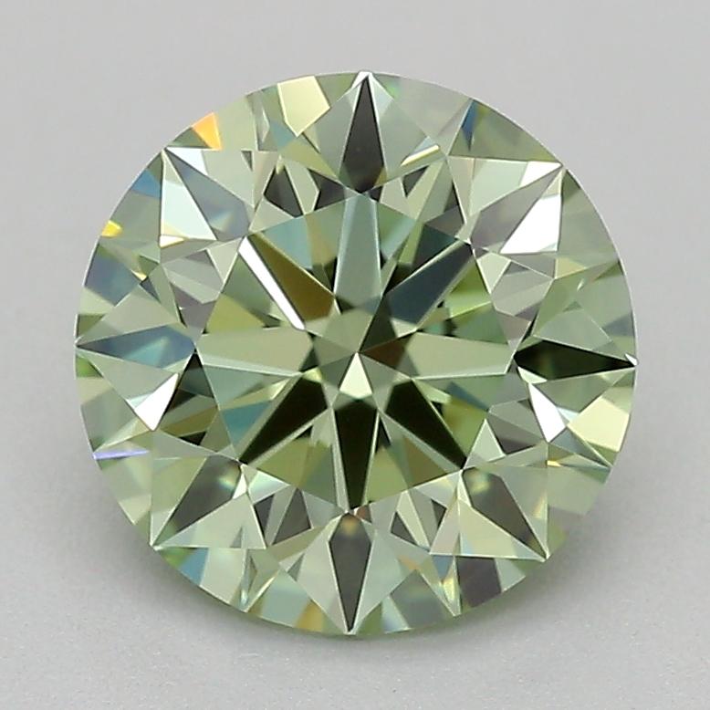 1.07 Ct. Fancy Vivid  Green Round Lab Grown Diamond
