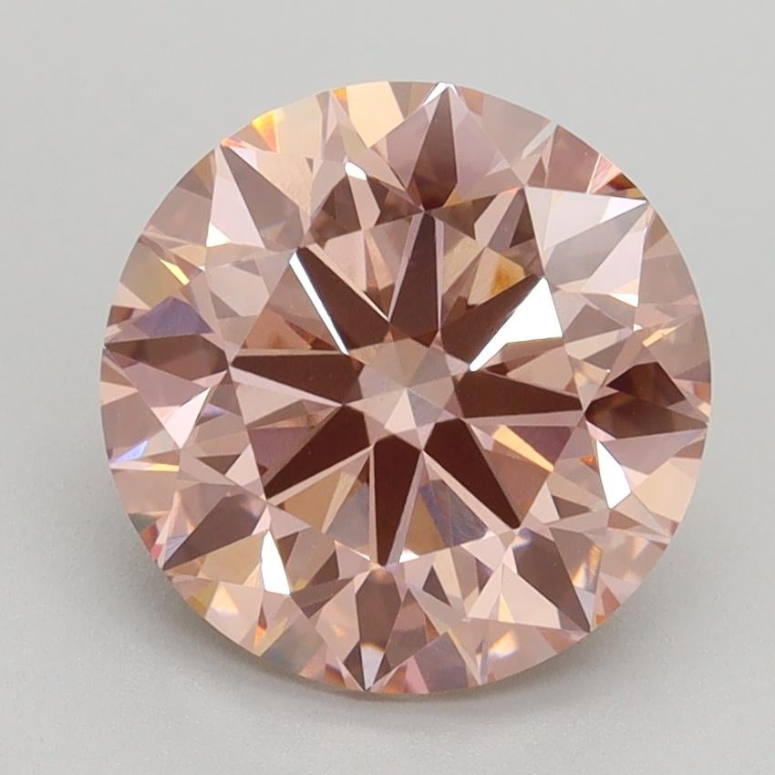 3.21 Ct. Fancy Intense Pink Round Lab Grown Diamond