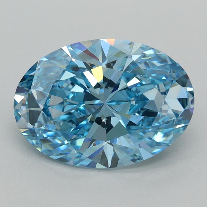 2.54 Ct. Fancy Vivid  Blue Oval Lab Grown Diamond