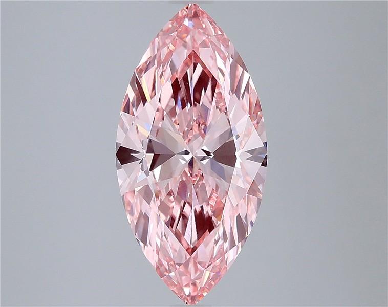 3.07 Ct. Fancy Vivid Pink Marquise Lab Grown Diamond