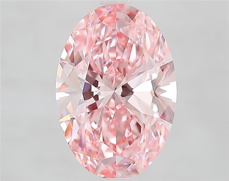 3.12 Ct. Fancy Vivid  Pink Oval Lab Grown Diamond