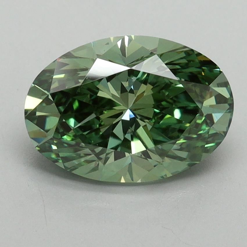 2.08 Ct. Fancy Vivid Pacific Green Oval Lab Grown Diamond