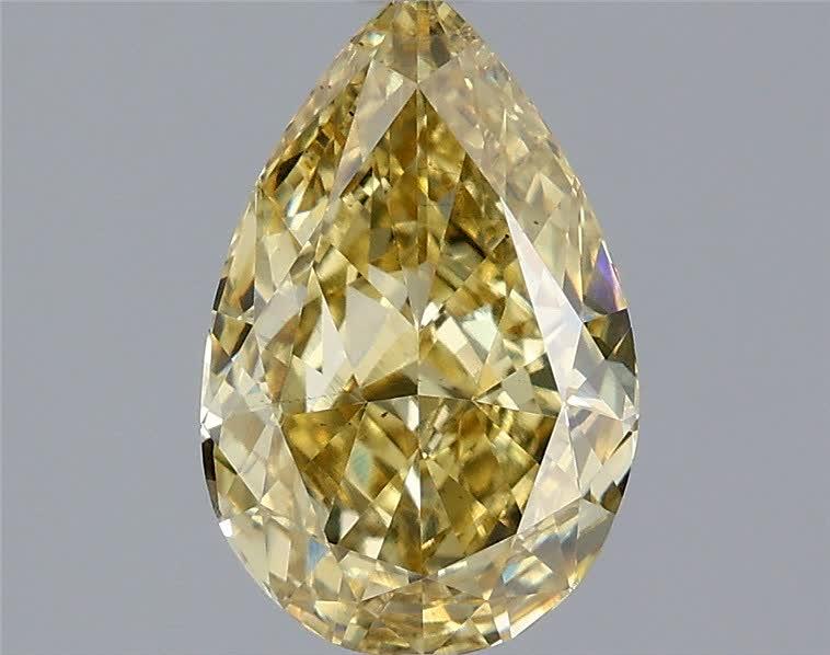 2.01 Ct. Fancy Intense Yellow Pear Lab Grown Diamond