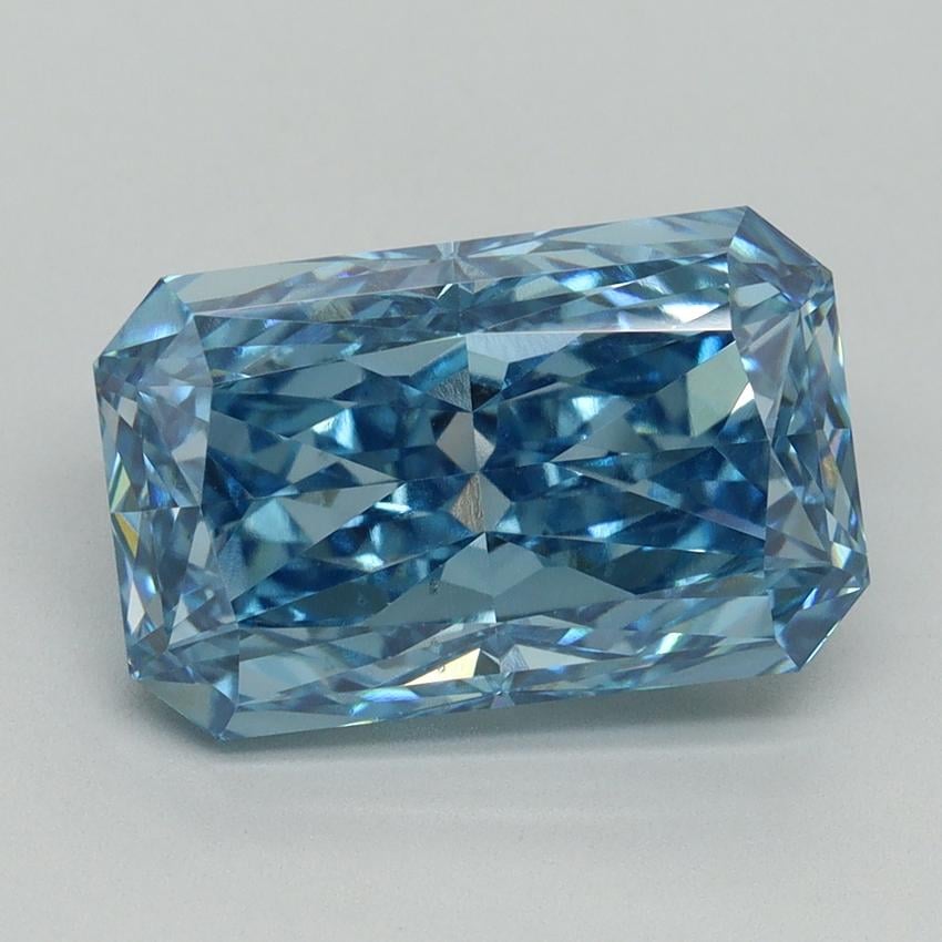 5.05 Ct. Fancy Vivid Malibu Blue Radiant Lab Grown Diamond