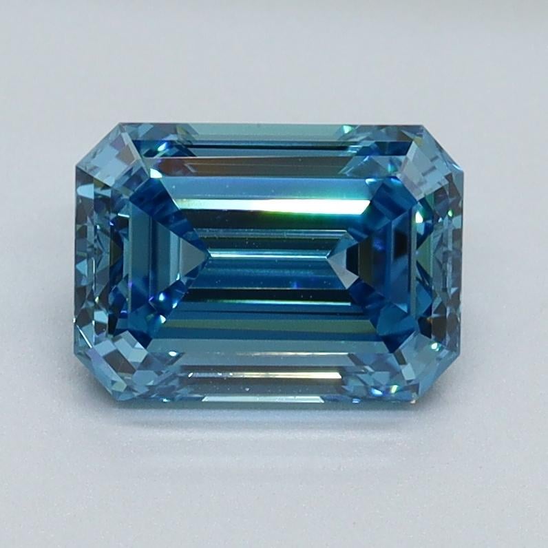 1.37 Ct. Fancy Vivid Malibu Blue Emerald Lab Grown Diamond