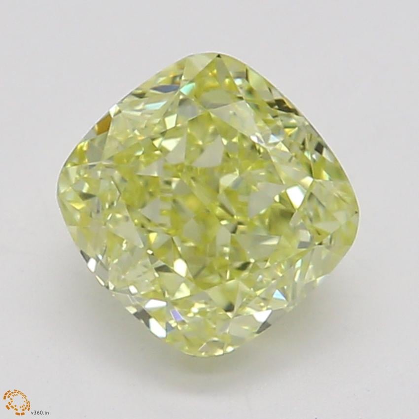 0.63 Ct. Fancy Yellow Cushion Diamond