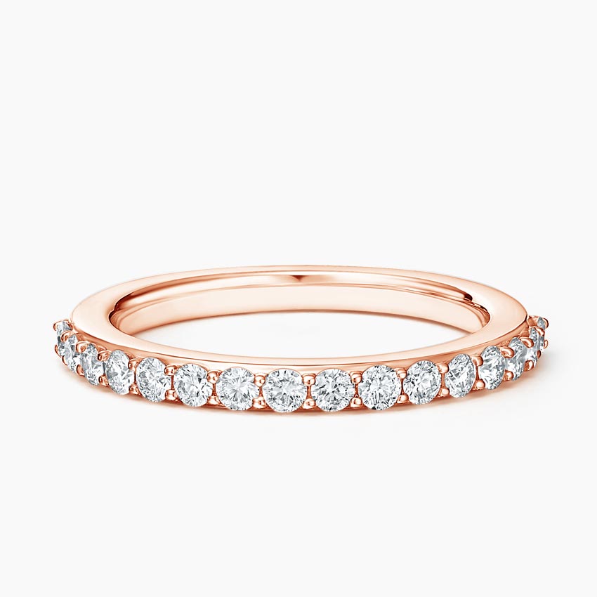 Rose gold diamond engagement ring with surprise diamond details