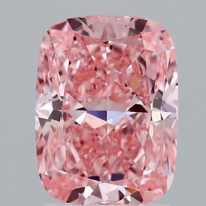 2.32 Ct. Fancy Vivid Pink Cushion Lab Grown Diamond