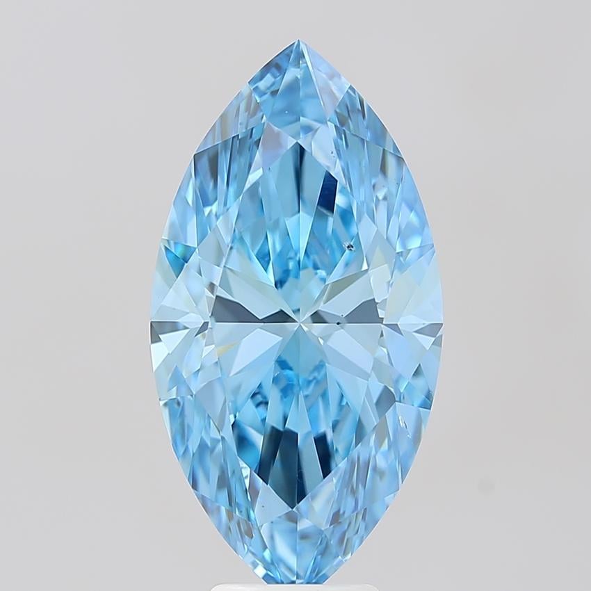 7.05 Ct. Fancy Vivid Blue Marquise Lab Grown Diamond