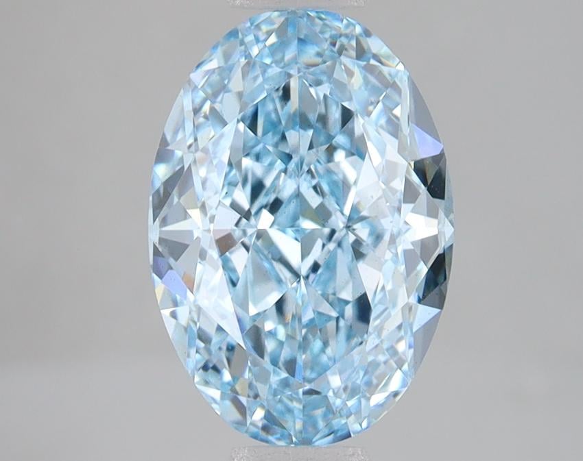 3.07 Ct. Fancy Vivid Blue Oval Lab Grown Diamond