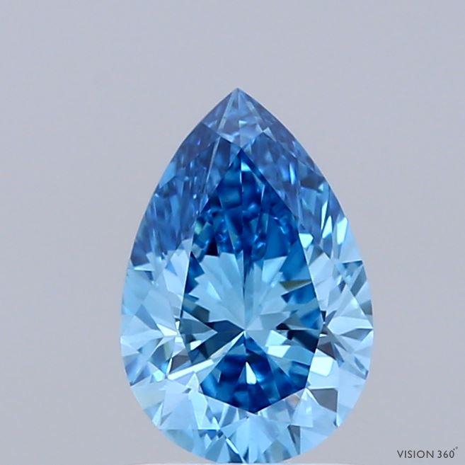 0.99 Ct. Fancy Vivid Blue Pear Lab Grown Diamond