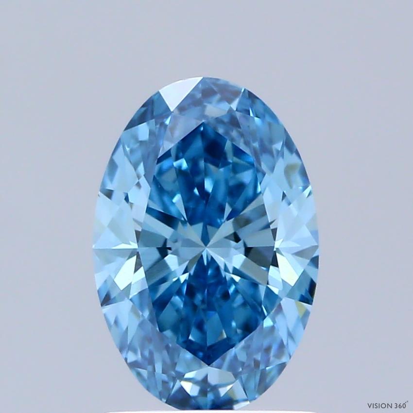 1.08 Ct. Fancy Vivid Blue Oval Lab Grown Diamond