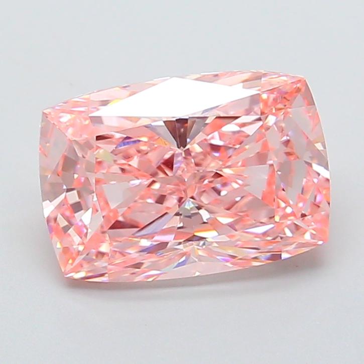 3.51 Ct. Fancy Vivid Pink Cushion Lab Grown Diamond