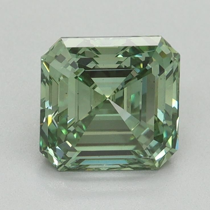1.54 Ct. Fancy Vivid Pacific Green Asscher Lab Grown Diamond