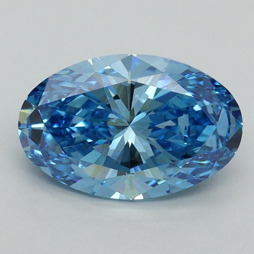 2.05 Ct. Fancy Vivid Blue Oval Lab Grown Diamond