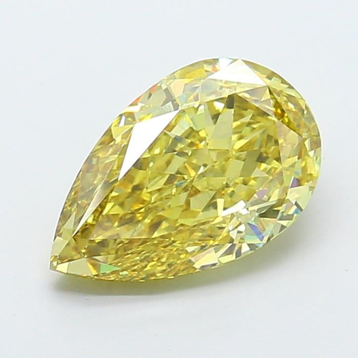 5.54 Ct. Fancy Intense New_Mst Yellow Pear Lab Grown Diamond