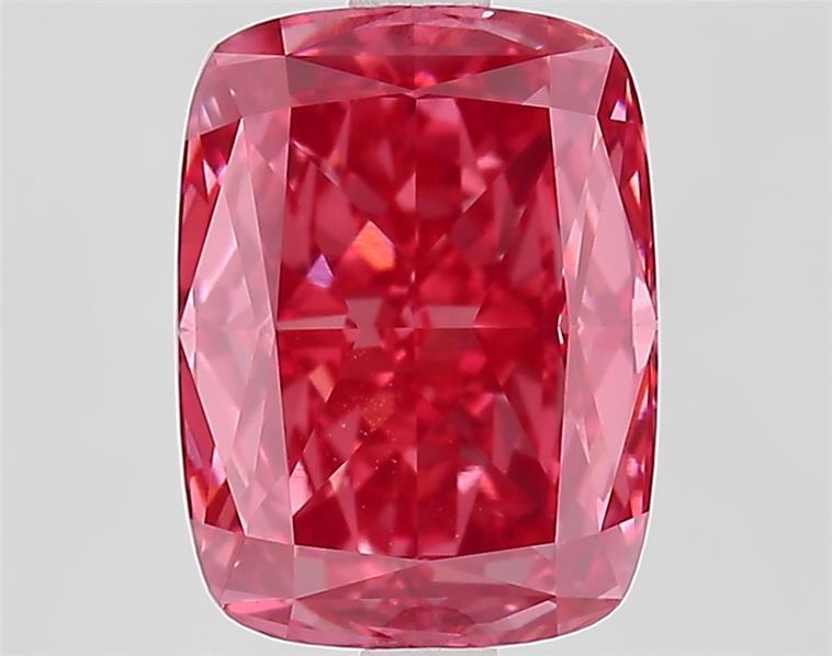 3.02 Ct. Fancy Vivid Pink Cushion Lab Grown Diamond