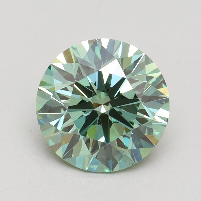 2.03 Ct. Fancy Vivid Green Round Lab Grown Diamond