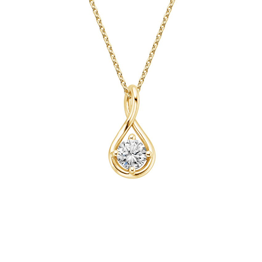 18K Yellow Gold Diamond Twist Necklace Brilliant Earth