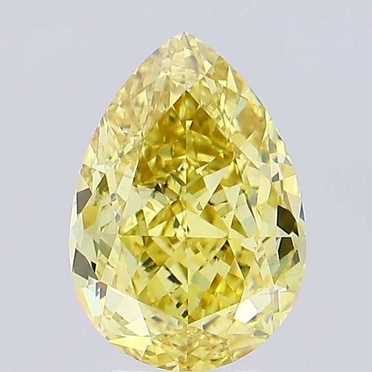 5.19 Ct. Fancy Vivid Yellow Pear Lab Grown Diamond