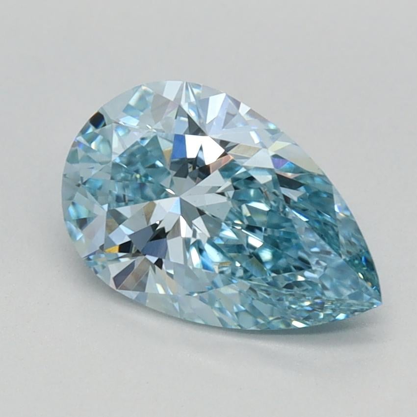 1.00 Ct. Fancy Intense Greenish Blue Pear Lab Grown Diamond