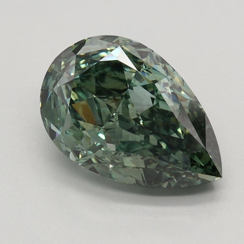 2.39 Ct. Fancy Vivid Green Pear Lab Grown Diamond