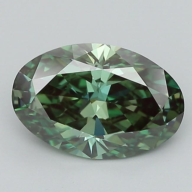 3.36 Ct. Fancy Vivid  Green Oval Lab Grown Diamond