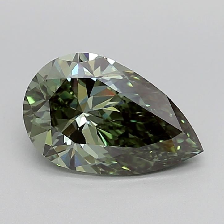 2.15 Ct. Fancy Vivid  Green Pear Lab Grown Diamond