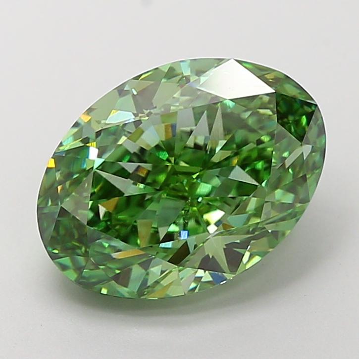 5.01 Ct. Fancy Vivid Green Oval Lab Grown Diamond