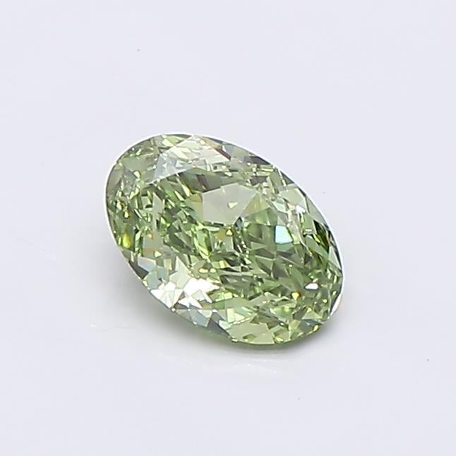 0.53 Ct. Fancy Vivid  Green Oval Lab Grown Diamond