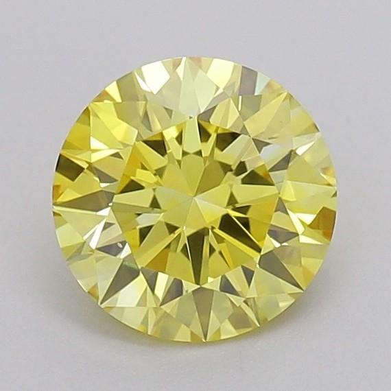 1.37 Ct. Fancy Vivid Yellow Round Lab Grown Diamond