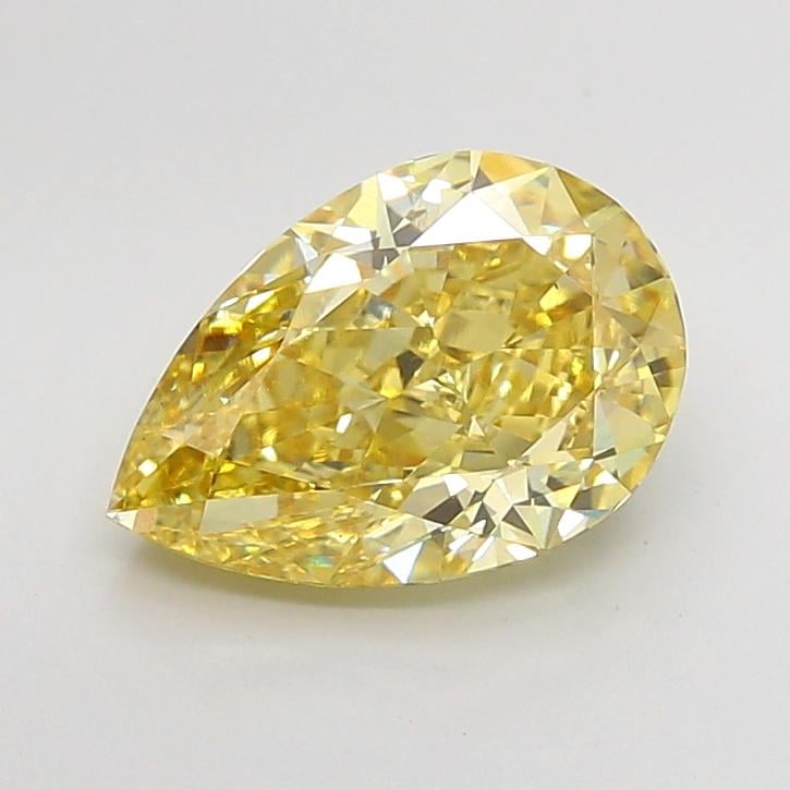 4.04 Ct. Fancy Intense None Yellow Pear Lab Grown Diamond