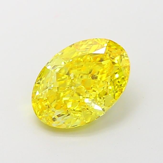 1.58 Ct. Fancy Vivid  Yellow Oval Lab Grown Diamond