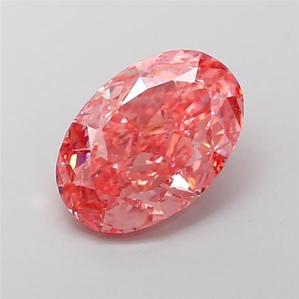 3.11 Ct. Fancy Vivid  Pink Oval Lab Grown Diamond