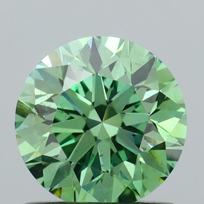 0.96 Ct. Fancy Vivid  Green Round Lab Grown Diamond
