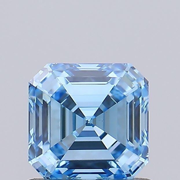 0.79 Ct. Fancy Vivid Blue Asscher Lab Grown Diamond