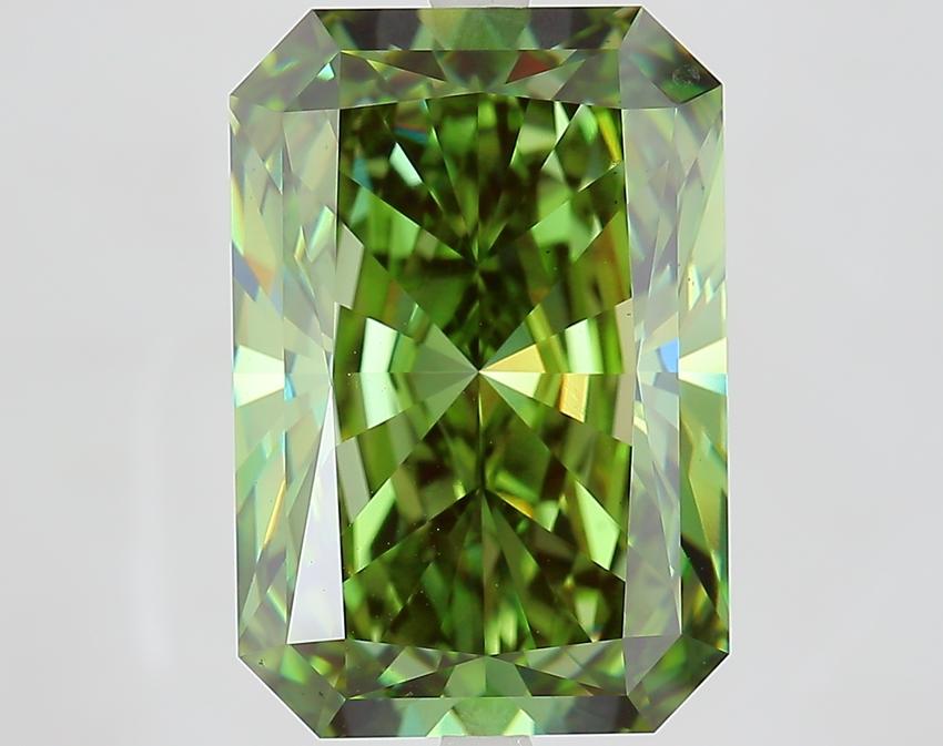 9.46 Ct. Fancy Vivid Green Radiant Lab Grown Diamond