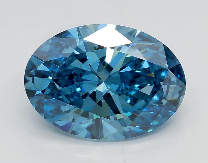 2.02 Ct. Fancy Vivid Blue Oval Lab Grown Diamond
