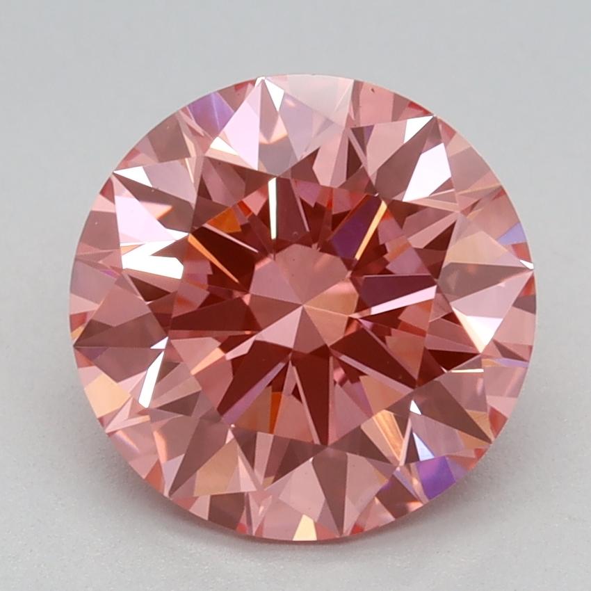 2.04 Ct. Fancy Vivid Pink Round Lab Grown Diamond