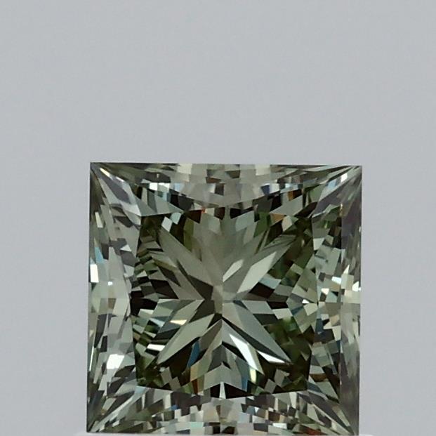 0.97 Ct. Fancy Vivid Green Princess Lab Grown Diamond