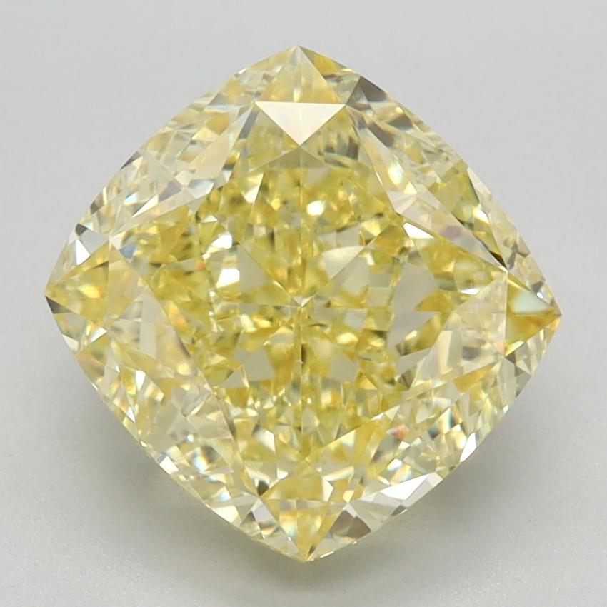 3.54 Ct. Fancy Intense  Yellow Cushion Lab Grown Diamond