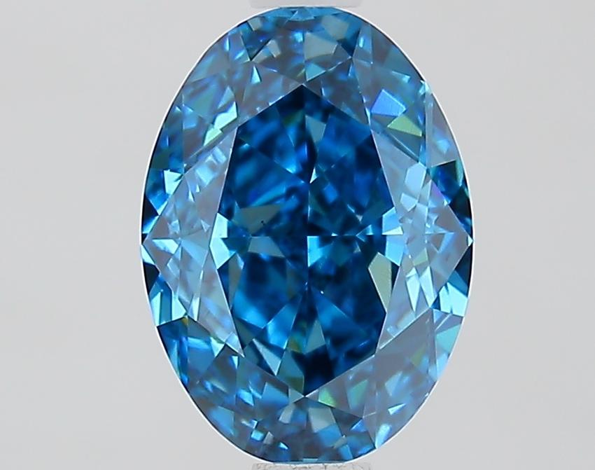1.55 Ct. Fancy Vivid Blue Oval Lab Grown Diamond