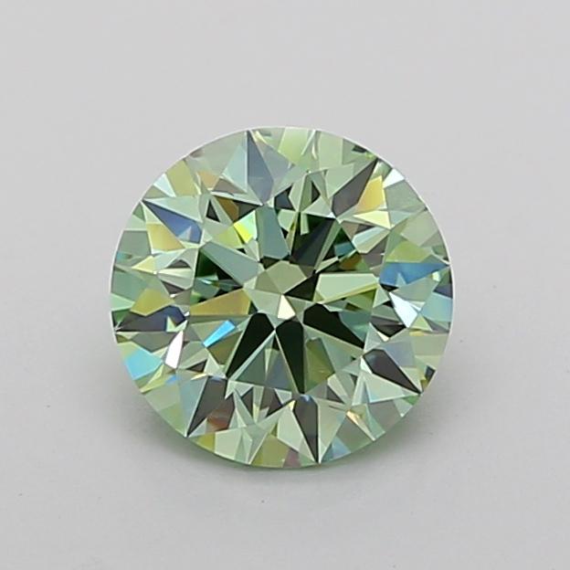 1.70 Ct. Fancy Vivid Green Round Lab Grown Diamond